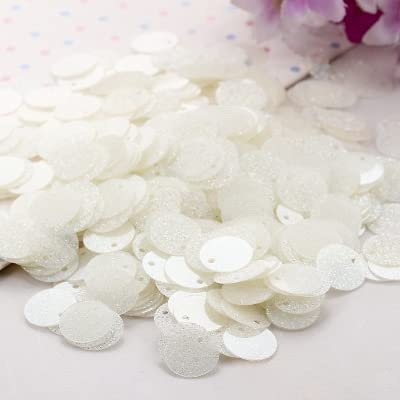 Pailletten, Bastelpailletten, 200 Stück 10 mm 20 mm Glitzer-Pailletten, flache runde PVC-Pailletten mit Blitzpulver-Pailletten for Basteln(Transparet white,20mm 10g)