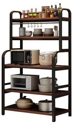 Baker's Rack con telaio di rinforzo a forma di X per cucina, forno a microonde, capacità di carico 100 kg, ripiani per sala da pranzo e soggiorno 60/80 x 40 x 160 cm