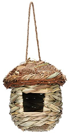 Wildvogel Nest Outdoor Bird House Käfig Spielzeughänge Nest Vögel Hütte Handgewebtes Grashaus Für Haustier Vögel Hinterhof Vogelhütte