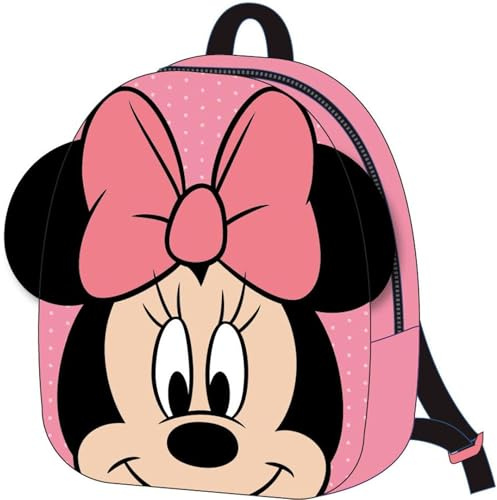 Mochila Guarderia Personaje Minnie Medidas 18.0x22.0x4.0 cm Niñ@s pequeños Asas Ajustables y Ergonómica | Mochila Infantil Comodidad y Ajuste Espacio, Material Resistente y Fácil Limpiar
