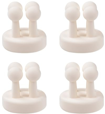 Ticfox Soporte de silicona para cepillos de dientes, 4 unidades, autoadhesivo, soporte para cepillo de dientes eléctrico, gancho de pared multifuncional para baño, cocina, color blanco helado