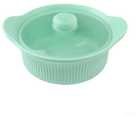 DAZZLEEX Olla de vapor de silicona compatible con microondas y freidora de aire con tapa, bloquea nutrientes y sabores para una preparación rápida y saludable de comidas (caldera grande verde)