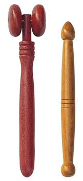 Pevlkawr 2 Pièces Massage Bâton en Bois Outils De Massage en Bois Réflexologie Pour Visage, Cou, Corps Soulagement De La Douleur Baton Acupression Pour Acupression
