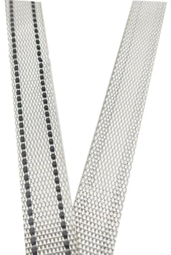 WEOKDFHA sadelgjord 50 meter 15 mm 5/8 tum polyesterband med reflekterande remsa ryggsäcksrem gör-det-själv hantverk husdjurskrage koppel tillbehör (vit 15 mm)