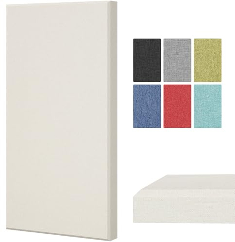 TONOR Paneles Acústicos de Fibra de Vidrio Grandes, 100x50x4cm Panele Insonorizante para Pared que Absorben el Sonido para la Decoración de Pared Interiores de Estudios, Salones, Teatros, Beige