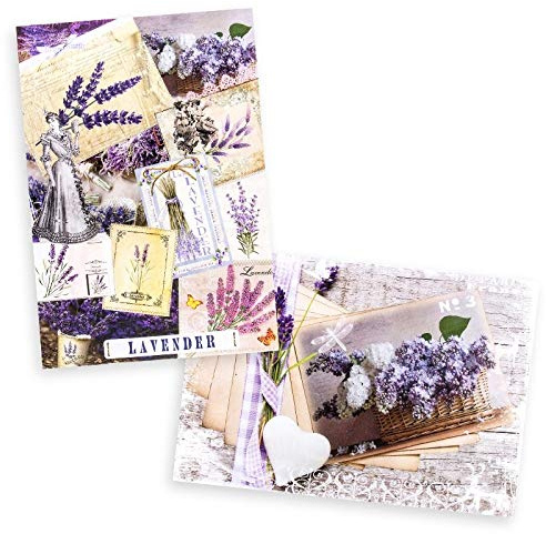 Ideen mit Herz - 2 hojas papel de arroz de precioso decoupage, DIN A4, 2 diseños diferentes, vintage, Navidad, etc.