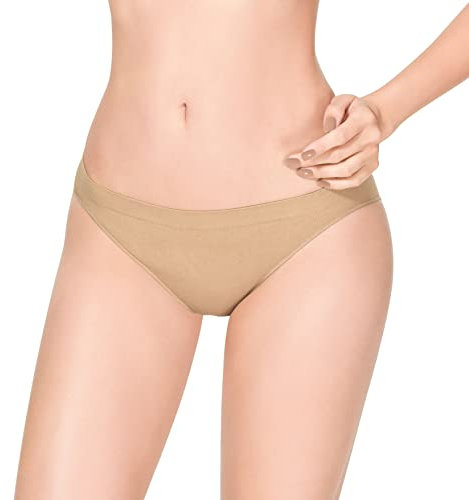 Mulnall Damen Mädchen Ballett Slip Nylon Stretch Essentials Beige Kunstgymnastik Unterwäsche Slip(8C12-1)