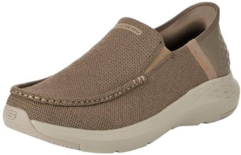 Skechers Hombre Parson Ralven Slip-In ENTRENADOR, Taupe Mesh, 41.5 EU