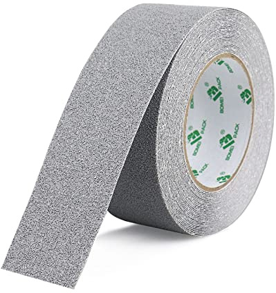 BOMEI PACK Ruban Antidérapant Gris, Bandes antidérapantes avec Ruban adhésif antidérapant pour escaliers, marches, revêtements de Sol, Ruban antidérapant Solide, Autocollant, (5cm x 10m, 1 Pack)