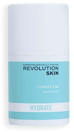 Revolution Beauty London Crema hidratante facial para piel seca y áspera, contiene vitamina E y B3, vegana y sin crueldad, 50 ml