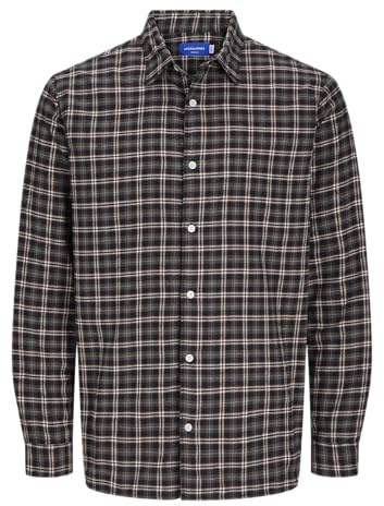Jorjoshua Chemise à Carreaux en Flanelle Taille L, Gris foncé, L