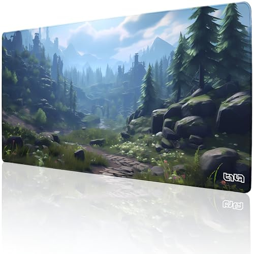 Tilt Grand Tapis de Souris Gamer XXL 100x50 cm | Tapis de Bureau Gaming Anti-Dérapant | Mouse Pad Imperméable pour PC et Accessoires Gaming | Tapis de Clavier (Willowcreek Valley)