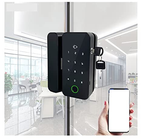 Serratura intelligente Blocco di impronta digitale biometrica della porta di vetro intelligente RFID IC. Porta scorrevole for serratura elettrica Bluetooth APP del telecomando del codice della scheda