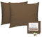 Pizuna Baumwolle kissenbezüge 70x90 Packung mit 2 Holzig Braun, 400er Fadenzahl 100% langstapeliger Baumwolle Kissenbezug aus weichem Satin (Holzig Braun Kissenbezüge Set 70x90)