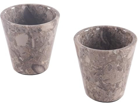 Radicaln Juego de 2 vasos de chupito de mármol de 5 cm hechos a mano para tequila, whisky y bebidas de cóctel, elegantes vasos y vasos para accesorios de bar