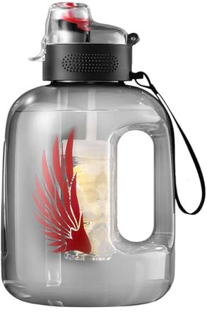 zwxqe Wasserflasche mit integriertem Sieb, Strohhalm und Griff, innovatives Tee- und Wassertrennungsdesign, große, auslaufsichere Sport-Trinkflasche mit integriertem Sieb, Strohhalm und Griff für