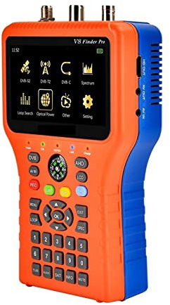 TV Signal Strength Meter, V8 Finder Pro DVB-S2 DVB-T2 DVB-C AHD H.265 Satellite Meter Satellite Finder,Camping Essentials