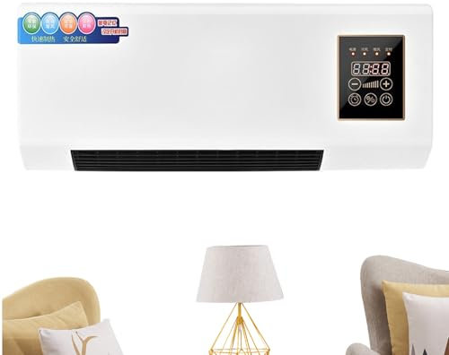 Climatiseur Murale Sans Conduit 2000W, Double Usage Hiver/Été avec Télécommande, Portable et Silencieux Ventilateur Rafraîchissant Multifonction, Éco-Énergétique Chauffage d'Hiver pour Chambre et Salo