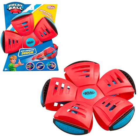 Bizak Phlat Ball Colore Rosso, Disco e Palla 2 in 1 schiacciabile e Portatile, Lancia Come Disco e Cattura Come Palla, Giocattolo Attivo per Esterno, per Bambini dai 5 Anni (6551614-1)