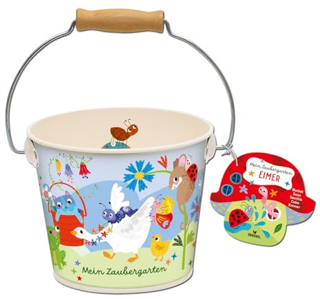 Moses. Mein Zaubergarten Eimer, Kinder-Eimer aus Metall mit Holzgriff für Garten, Sandkasten & Spielplatz, Spieleimer zum Sammeln & Buddeln, Outdoor-Spaß ab 3 Jahren