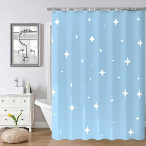 HUIBOHOU Shower Curtain, Mould Proof and Mildew Resistant Washable Bathroom Curtains, Shower Curtain for Bathroom, Bath Curtains with Hooks (Blue, 180 * 180cm)