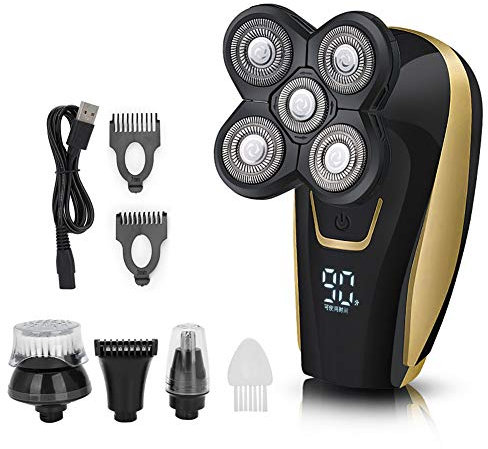 Rotationsrasierer, Multifunktionaler Elektrorasierer,Nasenhaarschneider Rasierer Herren Pflegeset für Trocken- und Nassbartschneider Glatzen Rasierer Herren