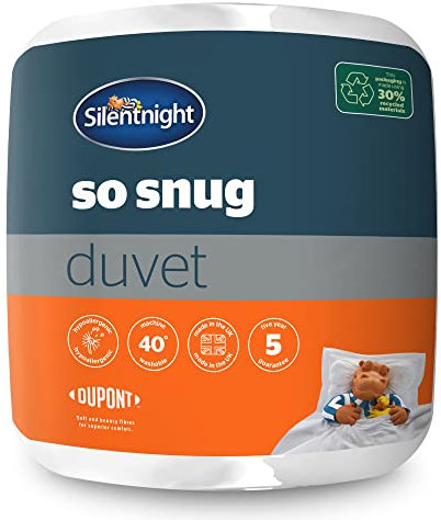 Silentnight So Snug King Bed Duvet Quilt, 15 Tog Winter Warm Cosy Thick Duvet Hypoallergenic and Machine Washable, White, King, (534222GE)