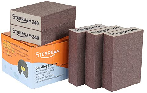 5 PCS Schleifschwamm,grob/mittel/fein/superfein 240 Körnung Spezifikationen Schleifpads Sortiment für Holz Metall Wandschaum Trockenbau