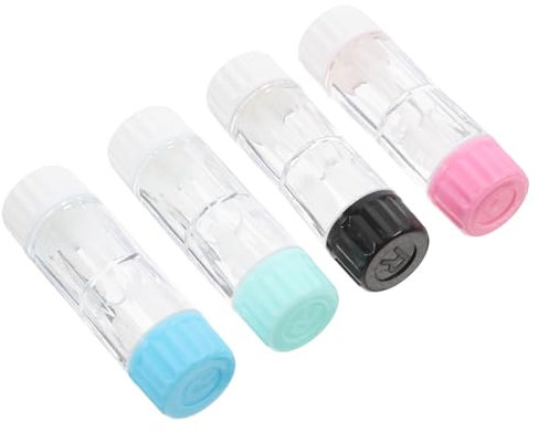 OATIPHO Lense Travel Case 4pcs Lens Soak Storage Container Contacts Lens Organizer Eye Soak Holder Barrel Holder Carrying Case Mirror Box