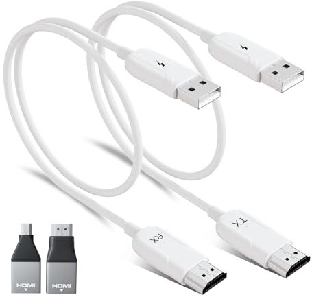 Wireless HDMI Transmitter and Receiver,HDMI Wire-less Extender,Wireless Transmission for TV Streaming, Meeting Streaming,Mirrow Video Audio from Laptop, PC to HDTV,Projector (White)