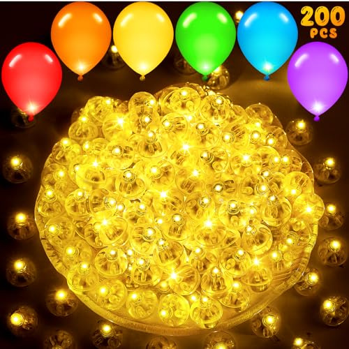 100 luces LED para globos + 100 globos de cumpleaños, mini luces LED, luces blancas cálidas para globos, luces LED redondas para globos, globos luminosos para fiestas, cumpleaños, bodas, carnaval, ini
