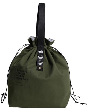 xolear Bolsa de Almuerzo, Nevera Portatil con Cordón, Bolsa Térmica Porta Alimentos Pequeña, Lunch Bag Plegable Reutilizable para Trabajo, Escuela, Viajes (Verde)