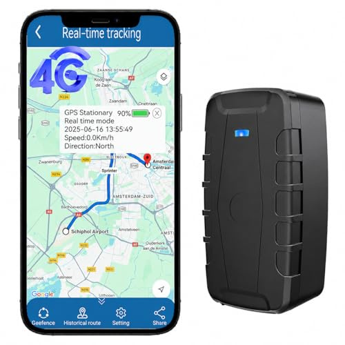 Winnes Hidden Magnetic GPS Tracker 4G 20,000mAh 240 Day Standby Real time GPS Car tracker Fleet Tracking Device Software, Security Alarms, Geofence, Speed Alert Long Battery Life Quick Set-up