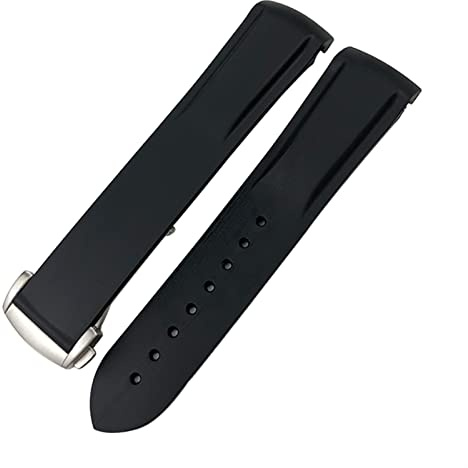Gummi silikon klockband 19mm 20mm 21mm 22mm för hydrokonques erövring vhp vattentät sport klocka rem/svart orange/22mm