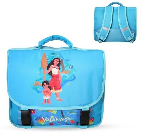 Bagtrotter - Cartable 38 cm - Vaiana Bleu Turquoise - Primaire - Dos et bretelles rembourrés - Fond renforcé - Licence Officielle Disney