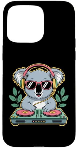 Koala Dj Tocadiscos Fiesta Dj Audífonos Carcasa para iPhone 15 Pro Max