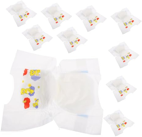 Toddmomy 10 Pannolini per Bambole Reutilizzabili Mini Accessori Realistici per Bambole Compatibili con Varie per Gioco Ruolo e Apprendimento Sociale