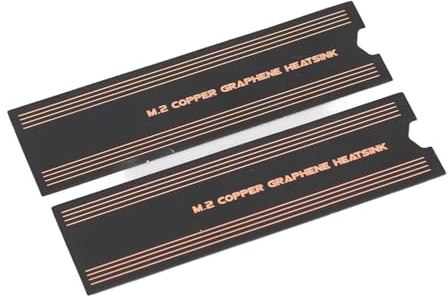 ZASCHMOY 2st M.2 SSD Grafen Kylfläns | Dubbla Lager Koppargrafen Kylfläns för 2280 NVMe SSDs | Smal Design för Bärbara Datorer | Enkel Installation