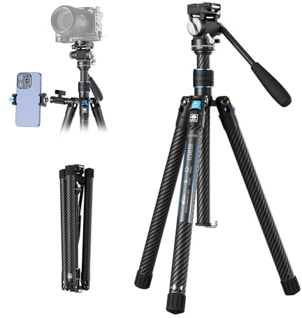 SIRUI 61/155cm Carbon Fiber Camera Tripod with Fluid Head