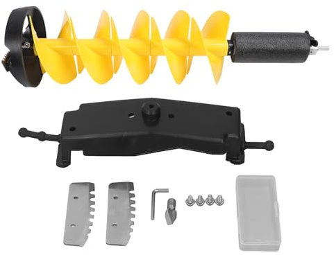 Hyuduo Taladro para Hielo, Taladro para Hielo Eléctrico de Aleación de Aluminio con Broca de Acero de Aleación de 8 Pulgadas para Entusiastas de la Pesca en Invierno