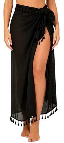 Ladies Beach Salong Fringe Sunscreen Swimsuit Beach Cover Bikini Bag Summer Vacation Black