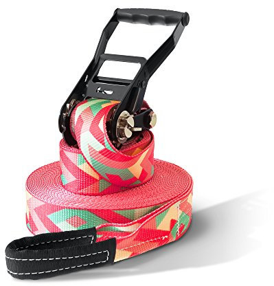 Slackline Set, Zig Zag, 15 Meter Länge, Komplettset für Kinder, Anfänger, Fortgeschrittene und Profis, inklusive Tragebeutel