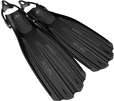 Seac Propulsion S, Pinne da Subacquea con Cinghiolo Elastico, Made in Italy
