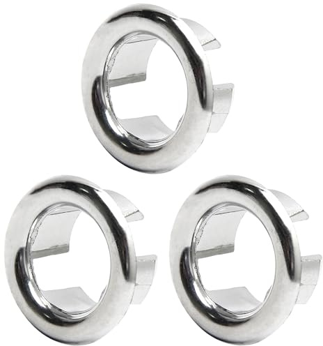 MroMax 3 piezas de cubierta de desbordamiento de lavabo de plástico para fregadero de cocina, tapa redonda hueca inserto en la cubierta del agujero de reemplazo para baño, recipiente, cocina, lavabo,