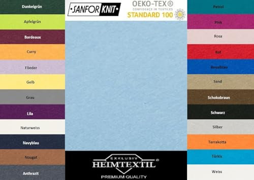 EXKLUSIV HEIMTEXTIL Jersey Spannbettlaken Premium Marke 120 x 200 cm Hellblau