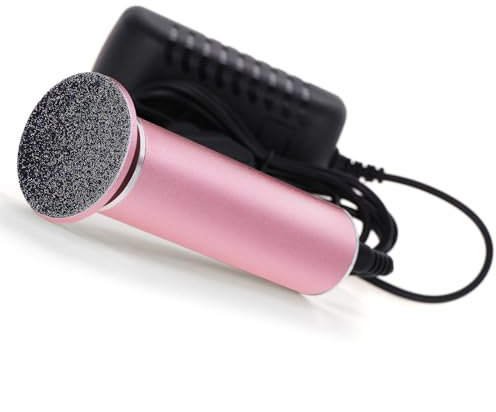 Râpe à Pieds Pédicure Electrique Anti-callosité Lime Pieds Electrique pour Corne (Vitesse Réglable) avec 60 Tampons de Remplacement pour Femmes Hommes Pédicures, Pas Besoin de Batterie (Rose)
