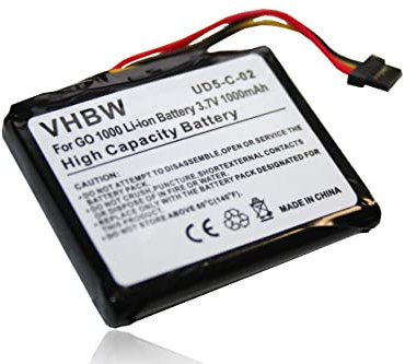 vhbw Akku Ersatz für Tomtom FKM1108005799 für GPS Navigation Navi (1000 mAh, 3,7 V, Li-Ion)