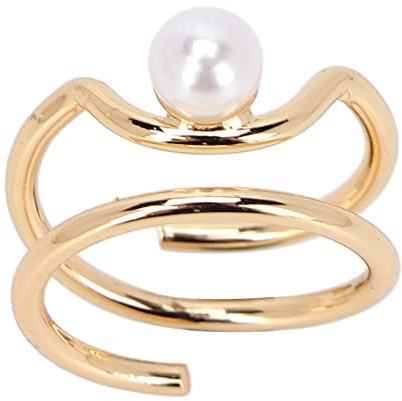 Anillos de Nudillos de Uñas de Dedo de Perla, Joyería de Punta de Dedo de Cobre Elegante Y Simple, Cubierta Protectora de Uñas, Accesorios de Uñas para Mujeres Y Niñas(3052g)