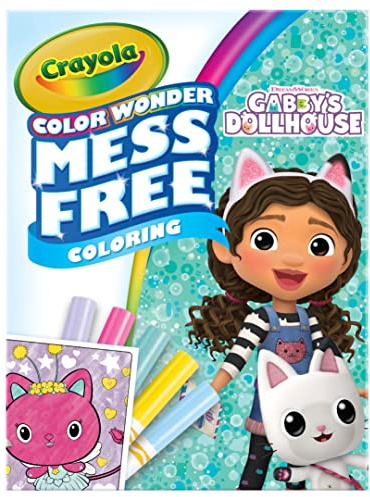 CRAYOLA Color Wonder - Gabby's Dollhouse | Mess-Free Colouring Book (Includes 18 Colouring Pages and 5 Magic Color Wonder Markers) | For Ages 3+