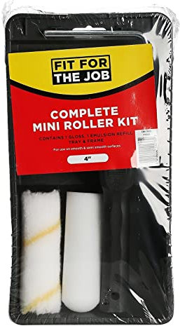 Masterpart 4 Paint Roller Kit Emulsion Gloss Varnish Tray Fleece & Foam DIY Decorating